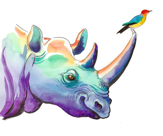 Rhino and bird