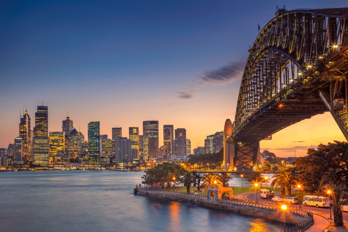 Sydney skyline sunset