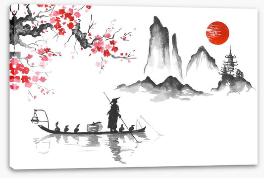 Blood moon and mountain