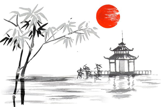 Blood moon bamboo