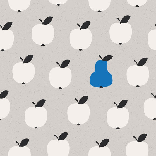 One blue pear