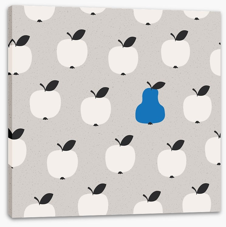 One blue pear