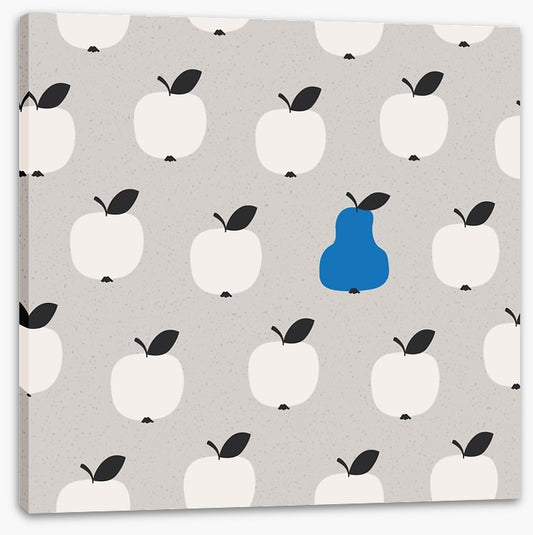 One blue pear