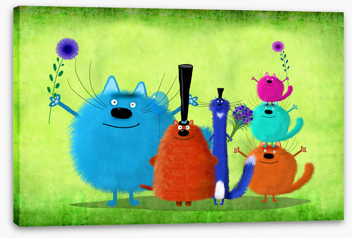 Colourful cats