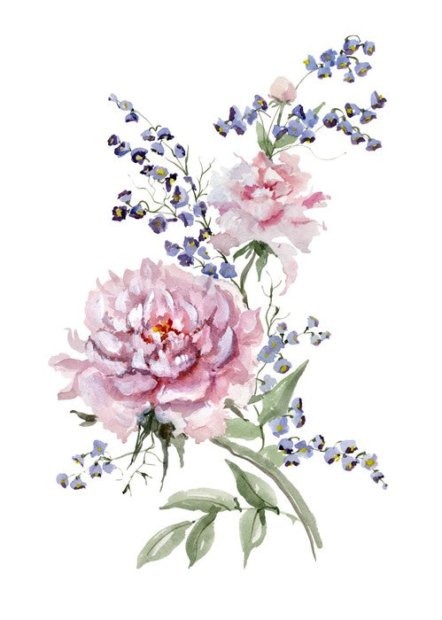 Peony bluebell blooms