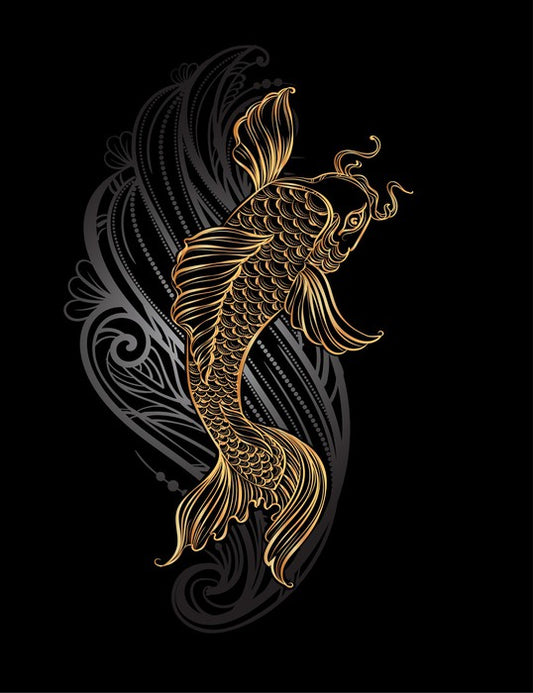 Golden koi wave