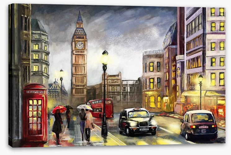 Dusk falls in London