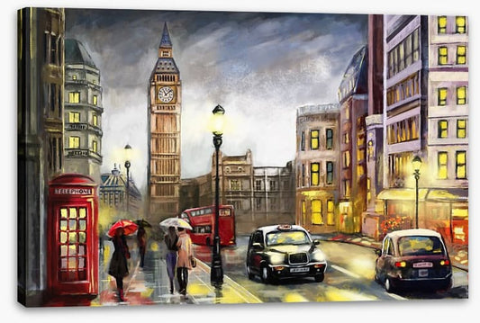 Dusk falls in London