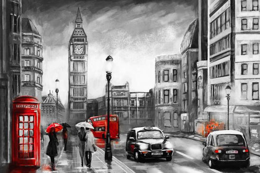 London in the rain