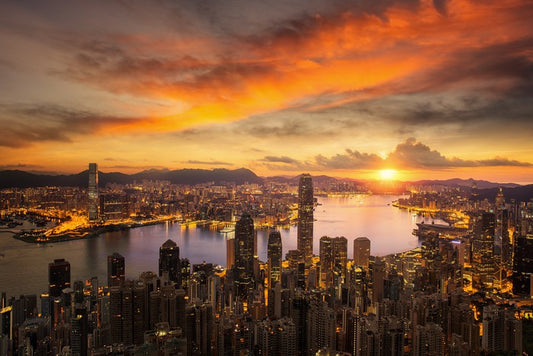 Hong Kong city sunset