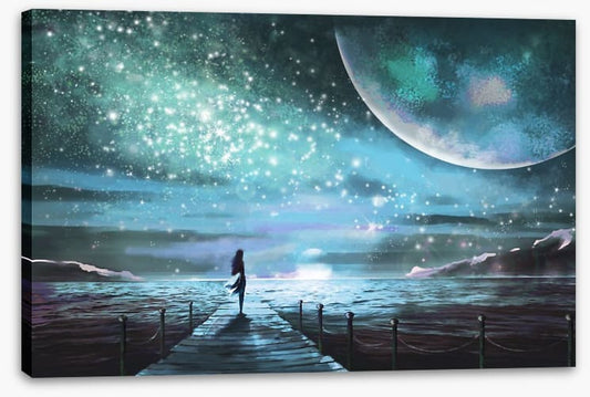 On the moonlit pier