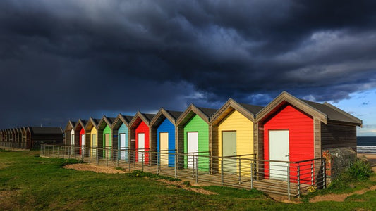 Stormy sky rainbow