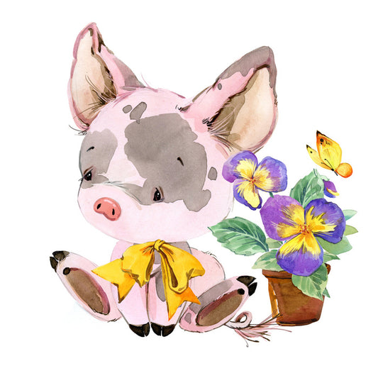 Piglet and pansy 2