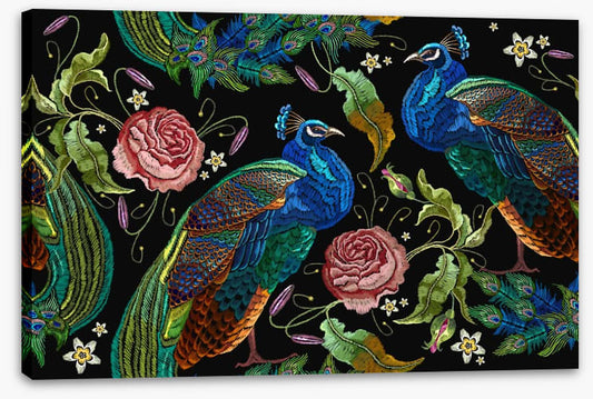 Peacocks and peonies