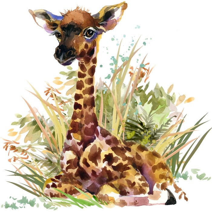 Giraffe calf in the grass