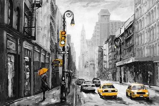 New York in the rain