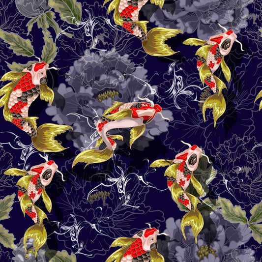 Golden carp swim
