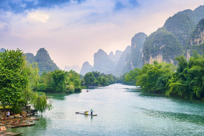 Below the karst hills