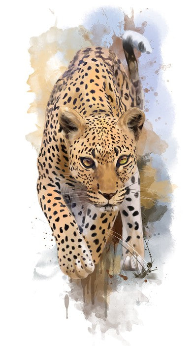 Stalking leopard