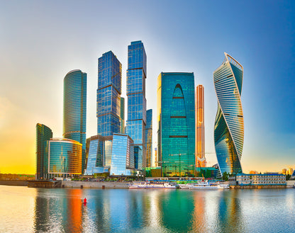 Moscow city sunshine
