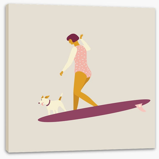 Deco surfer dog