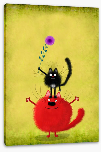 Red cat with mouse