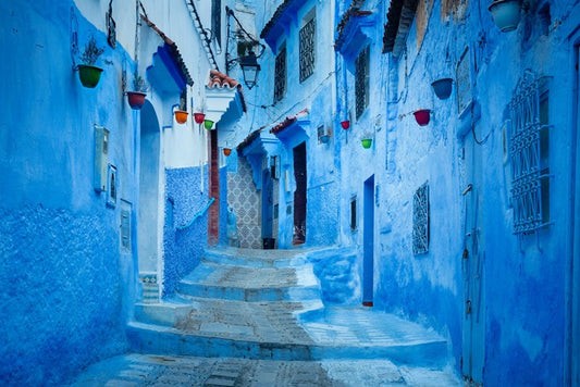 Blue city steps