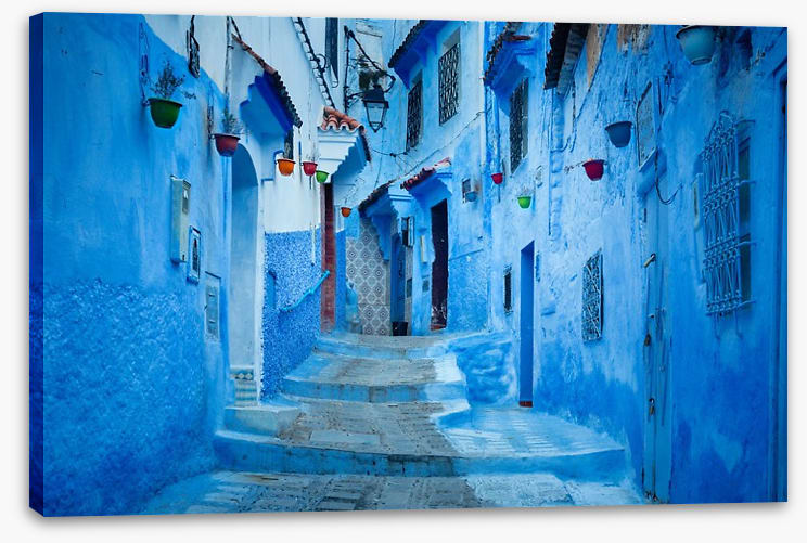Blue city steps