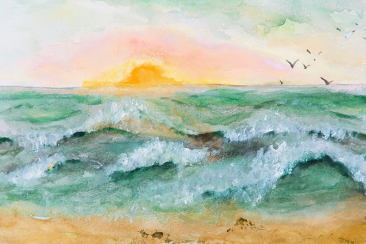 Sea green sunset