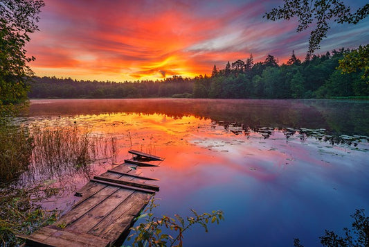 Lake on fire