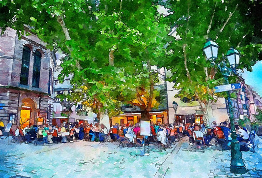 Dusk at the cafe