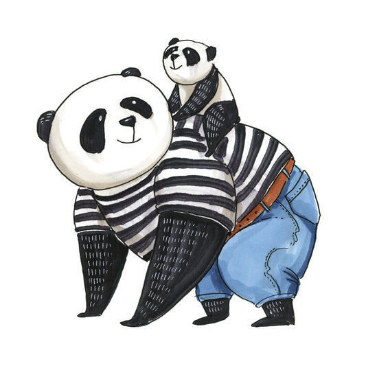 Panda back ride