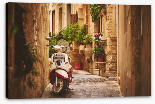 Medieval alley moped