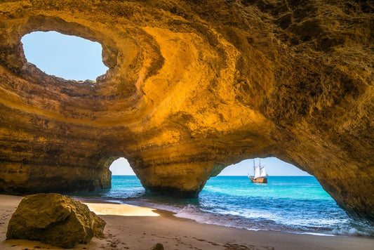 In the coastal cave