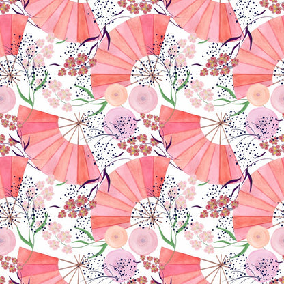 Floral folding fans