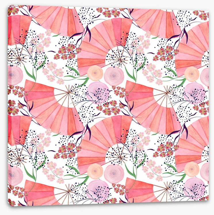 Floral folding fans