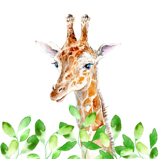 Green leaf giraffe