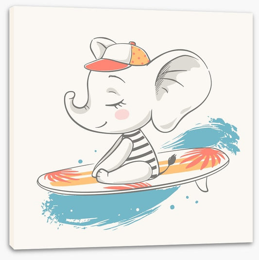 Surfing elephant