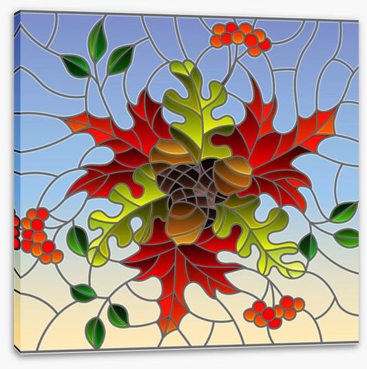 Autumn acorn window
