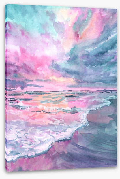 Pink sunrise sea