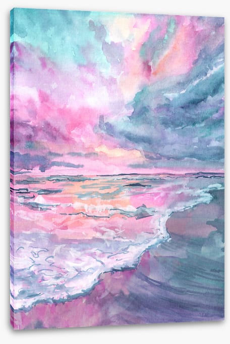 Pink sunrise sea