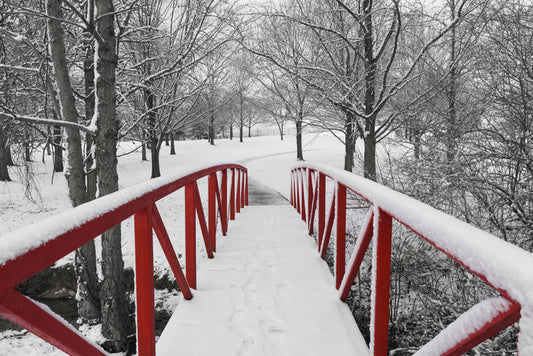 The red footbridge