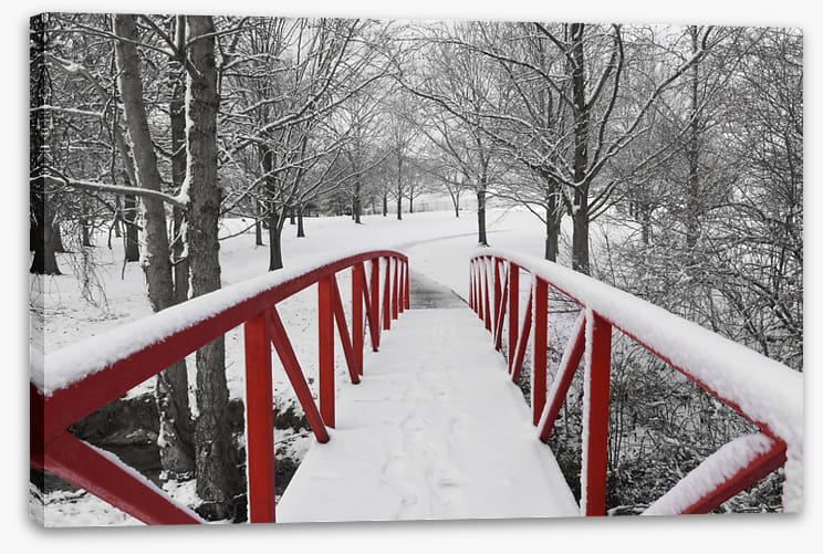 The red footbridge