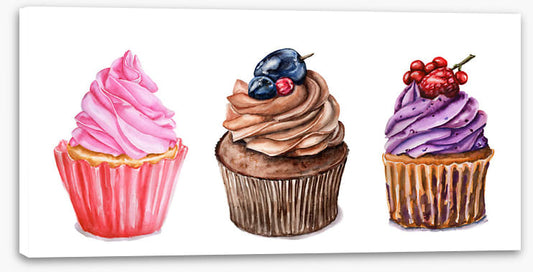 Three berry cupcakes