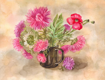 Black mug asters