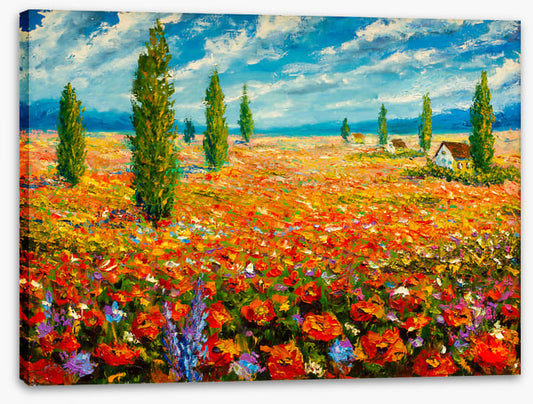 Poppy meadow poplars