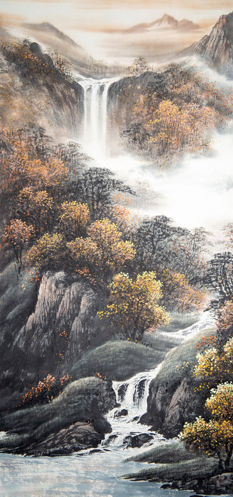 Misty mountain fall