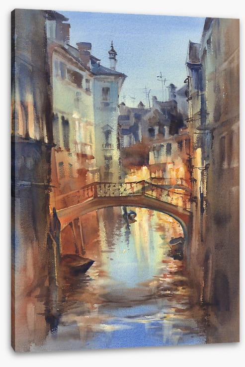 Blue evening canal