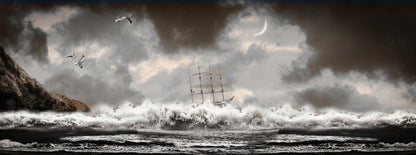 Shipwreck storm panorama