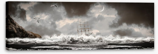 Shipwreck storm panorama